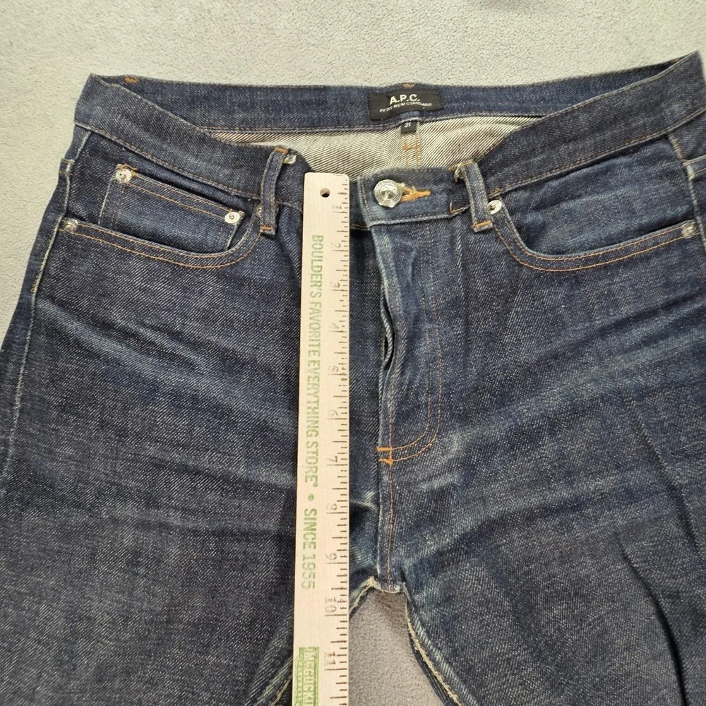 A.P.C. Jeans Mens Blue Dark‎ Wash Slim Whiskers Honeycomb Fits 31x29